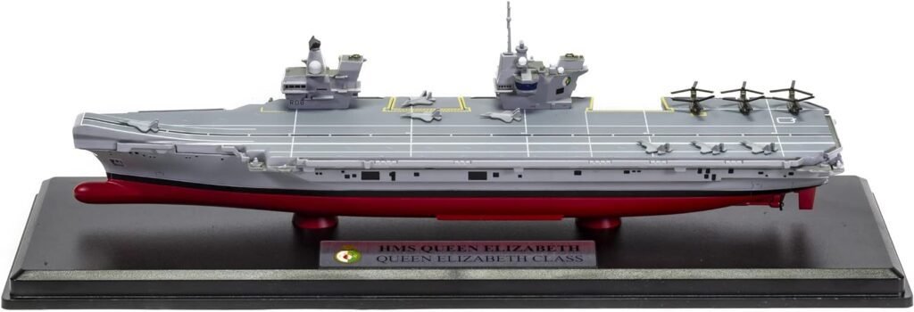 Corgi Diecast HMS Queen Elizabeth (R08) Queen Elizabeth-Class Aircraft Carrier 1:1250 Royal Navy Warship Military Display Model CC75000, Grey