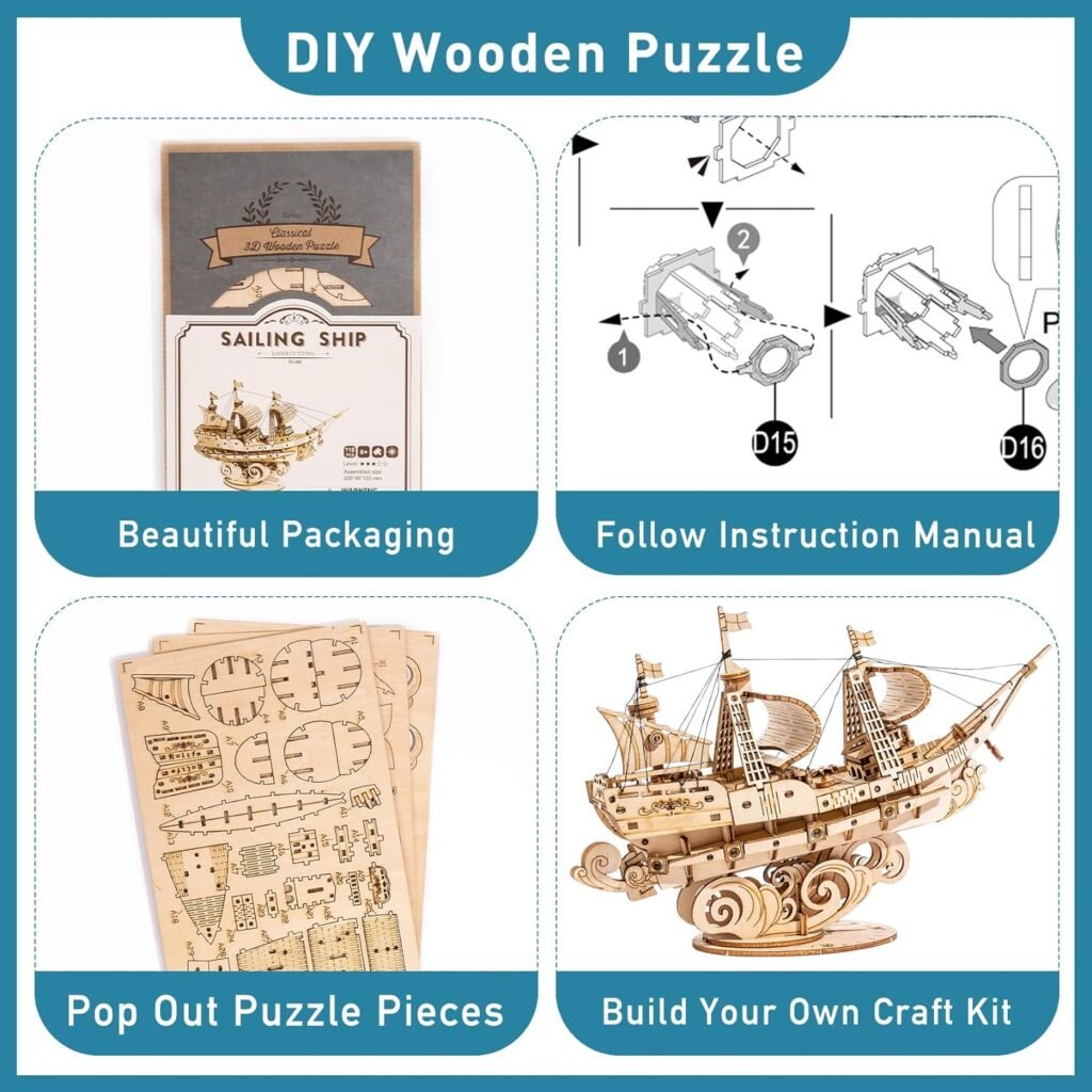 RoWood 3D Puzzles for Adults, Wooden Ship Model Kits for Adults to Build,DIY Crafts Kits Teen Boy Gifts on Birthday Christmas (Cruise Ship) RoWood 3D Puzzles for Adults, Wooden Ship Model Kits for Adults to Build,DIY Crafts Kits Teen Boy Gifts on Birthday Christmas (Cruise Ship)