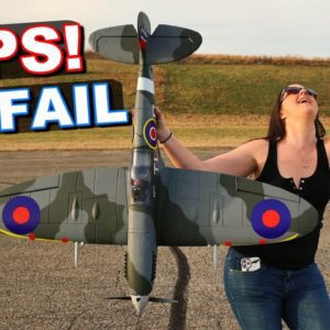 You Won't Believe HER NOOB RC PLANE MISTAKE! - Dynam Spitfire Warbird - TheRcSaylors