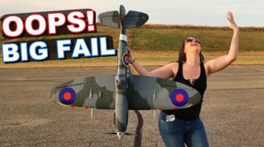 You Won't Believe HER NOOB RC PLANE MISTAKE! - Dynam Spitfire Warbird - TheRcSaylors