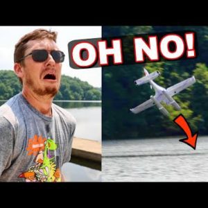 WATER AIRPLANE CRASH in the MIDDLE OF LAKE!!!!! - ESR TL2000 Sting RC Plane - TheRcSaylors