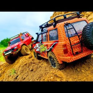 RC CARS Cliff Drops Extreme Adventures 4x4 - Toyota Land Cruiser and Traxxas TRX Sport