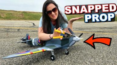 Will this RC PLANE Fly with a BROKEN PROP?? - Dynam Spitfire WARBIRD - TheRcSaylors