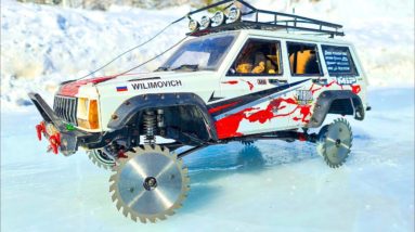 JEEP Cherokee RC 4x4 Axial SCX10 Saw Blade Wheels on ICE
