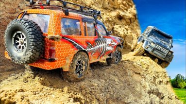 RC CARS Cliff Drops Extreme Adventures 4x4 - Toyota Land Cruiser and Mercedes G63