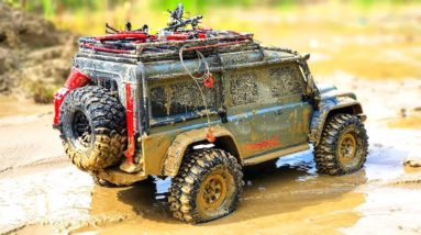 RC car challenge: Land Rover, Jeep, Mercedes and Axial Wraith on remote control OFF Road adventures