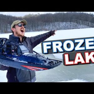 Can This RC Air Boat Drive on Frozen Lake?? -  Pro Boat Aerotrooper 25" - TheRcSaylors
