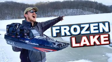 Can This RC Air Boat Drive on Frozen Lake?? -  Pro Boat Aerotrooper 25" - TheRcSaylors