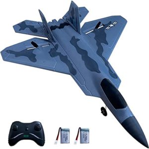 HAWK'S WORK 2 CH RC Airplane, F-22 RC Plane Ready to Fly, 2.4GHz Remote Control Airplane, Easy to Fly RC Glider for Kids & Beginners