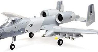 E-flite RC Airplane A-10 Thunderbolt II Twin 64mm EDF BNF Basic Transmitter Battery and Charger Not Included with AS3X and Safe Select EFL011500