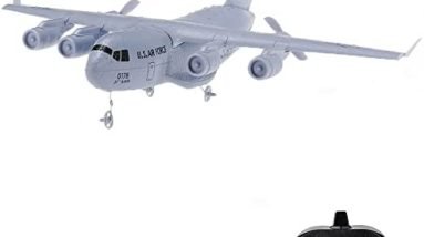 GoolRC C-17 RC Airplane, 2.4GHz 2CH Remote Control Airplane, Military Transport Aircraft with 373mm Wingspan, EPP Foam Fixed-Wing RC Plane, Easy to Fly for Beginners, Kids and Adults