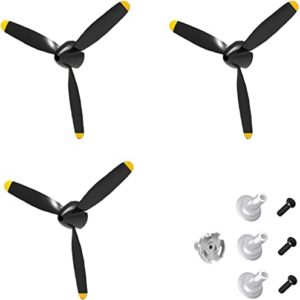 3 Sets Rc Plane 3-Blade Propeller with Propeller Savers and one Adapters for VOLANTEXRC 761-11 761-12 761-13 P40 BF109 Airplane