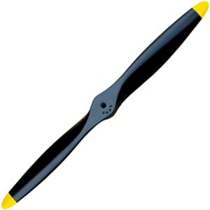 XOAR PJWWII 18x8 RC Propeller for Warbird Airplane. 18 Inch 2 Blade WWII Black Wood Prop with Yellow Tips for Gas Classic RC Planes