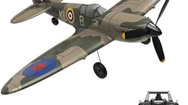 VOLANTEXRC RC Plane 4-CH Remote Control Airplane Ready to Fly Spitefire Radio Controlled Aircraft for Beginners with Xpilot Stabilization System, One Key Aerobatic (761-12 RTF)