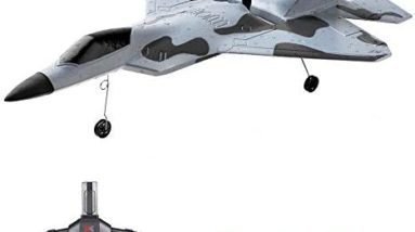 GoolRC WLtoys XKS A180 RC Airplane, 2.4Ghz 2 Channel Remote Control Plane with 6 Axis Gyro System, Adjustable Rudder, Brushless Motor and 3 Batteries, Easy to Fly RTF Foam RC Aircraft for Adults