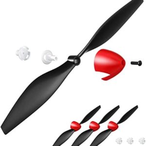 3 Sets Spare Rc Plane Propellers Rc Airplane Carbon Fiber Nose Cone Compatible with Tr-p51 Rc Plane 4 Channel Remote Control Airplane with Propeller Savers and Adapters