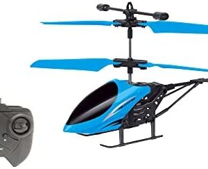 Skidz RC Helicopter for Kids, Remote Control Helicopter; with Gyro Stabilizer, Lights 2 Channel Aircraft 3D Flight, Boys Ages 8-14 Years Girls 9-16, Indoor and Outdoor for Plane Fans Adults (Blue)