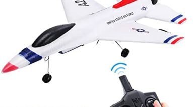 EagleStone RC Airplane 2.4GHz 2 Channel Remote Control Plane with Gyro and 3 Batteries (45 Mins), Easy to Fly F-16 Model for Adults, Beginners and Advanced Kids