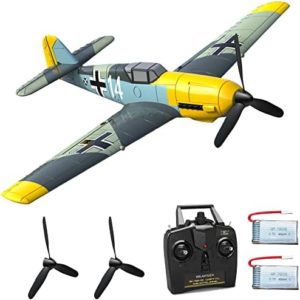 FLYCOLOR Volantexrc BF109 RC Airplane 2.4Ghz 4CH Remote Control Aircraft Ready to Fly 761-11 Radio Controlled Plane for Beginners with Xpilot Stabilization System,One Key Aerobatic