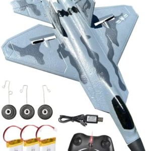 RC Jet Plane 2.4GHz Remote Control Airplane Gift for Kids and Adults Toys - New Planes Model Led Light Aircraft Fighter Army Toy with Extra 3 Battery, Easy to Flying Toys for Boys and Girls