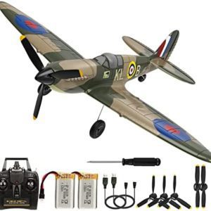 RC Plane Spitfire Fighter 2.4Ghz 4CH Remote Control Aircraft Ready to Fly for Adults Kids Airplane Radio Controlled Plane with Xpilot Stabilization System 761-12