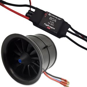 Flycolor EDF 70mm 3400KV 4S RC Jet Airplane 12 Blades Ducted Fan with RC Brushless Motor with ESC 80A(3~6S) Balance Tested