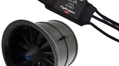Flycolor EDF 70mm 3400KV 4S RC Jet Airplane 12 Blades Ducted Fan with RC Brushless Motor with ESC 80A(3~6S) Balance Tested
