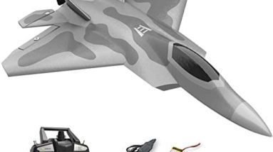 Top Race Remote Control Jet – Advanced F-22 Raptor Model RC Fighter Jet with Range Over 300 ft. – Battery Powered 4 Channel RC Plane with 6 Axis Gyro for Acrobatics