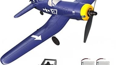 ANPIOX RC Plane 4 Channel Remote Controlled Aircraft One Key Aerobatic and One-Key U-Turn, Easy Control for Beginners, F4U Corsair RC Airplane Toys Boys Gifts,A