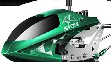 Remote Control Helicopter, S107H-E Aircraft with Altitude Hold, One Key take Off/Landing, 3.5 Channel, Gyro Stabilizer and High &Low Speed, LED Light for Indoor to Fly for Kids and Beginners(Green)
