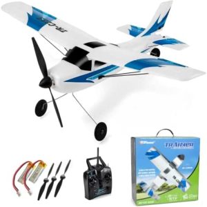 Top Race Remote Control Airplane | RC Plane 3 Channel Battery Powered Ready to Fly Stunts | Great Easter Gift Toy for Adults or Kids, Easy to Control Electric RC Planes Upgraded with Propeller Saver