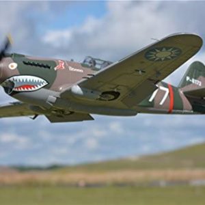 FMS P-40B Flying Tiger 1400mm (55.1") Wingspan RC Airplane 6CH Camo with Flaps LED retracts Warbird PNP (No Radio, Battery, Charger)