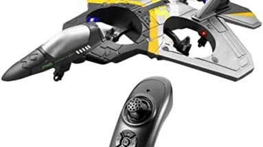 GoolRC Remote Control Plane 2.4GHz 6CH EPP 4 Motor RC Aircraft Toys for Adult Kids with Function Gravity Sensing Stunt Roll Cool Light RC Planes Airplanes 2 Batteries