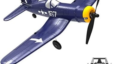 VOLANTEXRC 4CH RC Airplane F4U Corsair Remote Control Aircraft RTF, Radio Control Plane for Beginner RC Parkflyer Easy to Control with 6-Axis Stabilizer & One-Key Aerobatic Perfect (761-8 RTF)