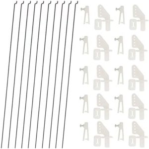10 PCS 0.047x10.24" Steel Pushrods And 10 PCS Nylon 0.79x0.43" Lock on Control Horns 4 Holes for RC Airplane Model Aircraft DIY Parts