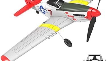 VOLANTEXRC Remote Control Aircraft 4-CH RC Plane Ready to Fly P51 Mustang Radio Controlled Plane for Beginners with Xpilot Stabilization System, One Key Aerobatic (761-5 RTF)