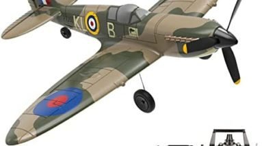 ANTSIR Remote Control Airplane 4-CH RTF RC Plane, WW2 Spitfire Warbird Radio Controlled Aircraft for Beginners with Gyro System, One Key Aerobatic