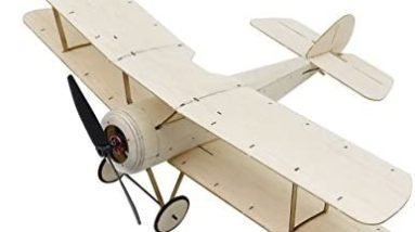 Mini RC Plane Kit Sopwith Pup Biplane Model Aircraft, 14.8'' Wingspan Balsa Wood Airplane Kits to Build, DIY Radio Controlled Airplane Electric RC Aeroplane for Adults Indoor Fly (KIT+Motor+ESC+Servo)