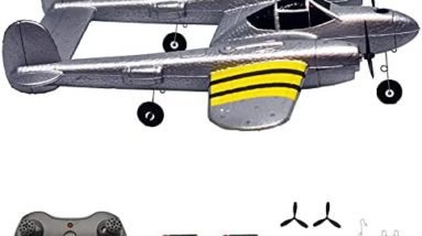PLRB TOYS RC Plane Remote Control Airplane RTF 2.4GHz Radio Control P38 Lighting Aircraft for Beginner