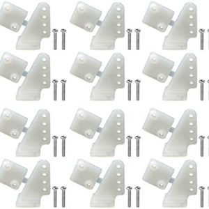 12Sets Nylon Control Horns 4 Holes Positions L11×W11×H20mm for RC Airplane KT Model Plane Parts Accessories with M2x14mm Screw