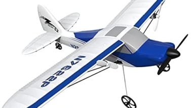 VOLANTEXRC RC Plane Ready to Fly for Beginners, 2.4Ghz 2-CH Remote Control Airplane RTF for Kids & Adults, Portable & Easy to Fly Outdoor Toy with Gyro Stabilization System & 2 Batteries (762-2)