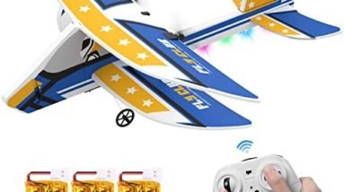 JoyStone Beginners RC Plane 2.4GHz 2 Channel Remote Control Airplane with 3 Batteries, Easy to Control & Fly for Kids and Adults