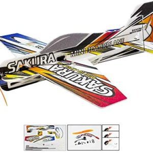 Upgrade 3D EPP Plane Sakura Aerobatic Flying Airplane, 420mm Durable Foam RC Plane Kit to Build for Adults (KIT+Motor+ESC+Servo, EPP Sakura, Not Including Remote Control and Battery)