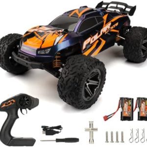 MONGMA HOSPEED 1/8 RC Car,Big Off-Road RC Trunk,Max 45KPH,2 Batteries,25mins+ Play Time,Large Fast 2x2 Radio Control Remote,IPX4 Waterproof,Gifts for Kids or Adults(Orange)