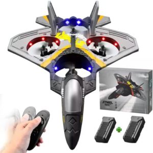 Akargol RC Plane 2.4Ghz Foam v17 Remote Control Airplanes - Helicopter Quadcopter for Adults and Kids, Spinning Drone, Gravity Sensing, Stunt Roll, Cool Light, 2 Battery, Gifts for Kids Boys