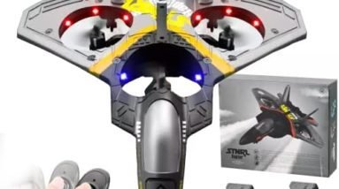 Akargol RC Plane 2.4Ghz Foam v17 Remote Control Airplanes - Helicopter Quadcopter for Adults and Kids, Spinning Drone, Gravity Sensing, Stunt Roll, Cool Light, 2 Battery, Gifts for Kids Boys