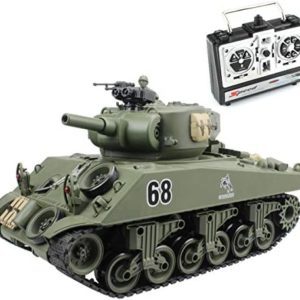 fisca Remote Control Tank, 2.4Ghz 15 Channel 1/20 Sherman M4A3 Main Battle RC Tank That Shoot Airsoft for Kids Age 10 11 12 - 16 Year Old