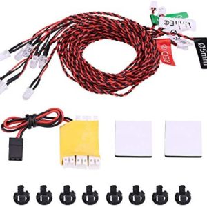 Dilwe RC Flashing Light, 8 LED Lighting System Kit Simulation Flashing Lights for RC Airplane Helicopter Deformation Model