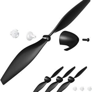 3 Sets Spare Rc Plane Propellers Rc Airplane Carbon Fiber Nose Cone Compatible with TR-C285G Rc Plane and TR-C385 4 Channel Remote Control Airplane with Propeller Savers and Adapters