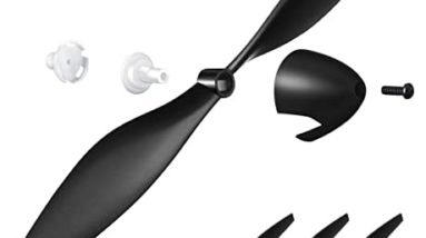 3 Sets Spare Rc Plane Propellers Rc Airplane Carbon Fiber Nose Cone Compatible with TR-C285G Rc Plane and TR-C385 4 Channel Remote Control Airplane with Propeller Savers and Adapters